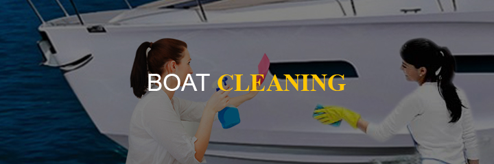Boat cleaning in yard